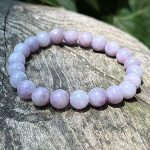 8mm light purple stretchable lepidolite bracelet‎